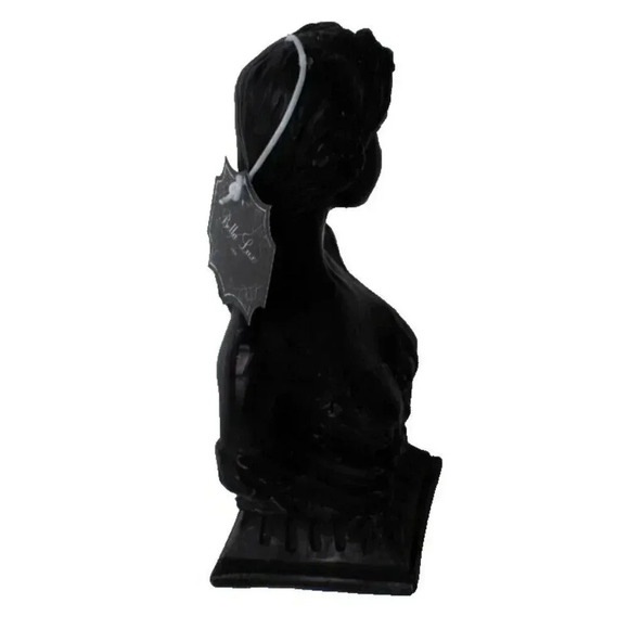 New Black Victorian Art Deco Bust Of A Young Lady Figurine Statue Candle - Picture 3 of 3